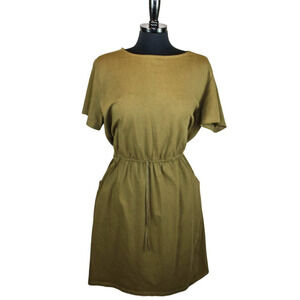 Pursuing Perfection Dress Short Sleeve Elastic Waist Green